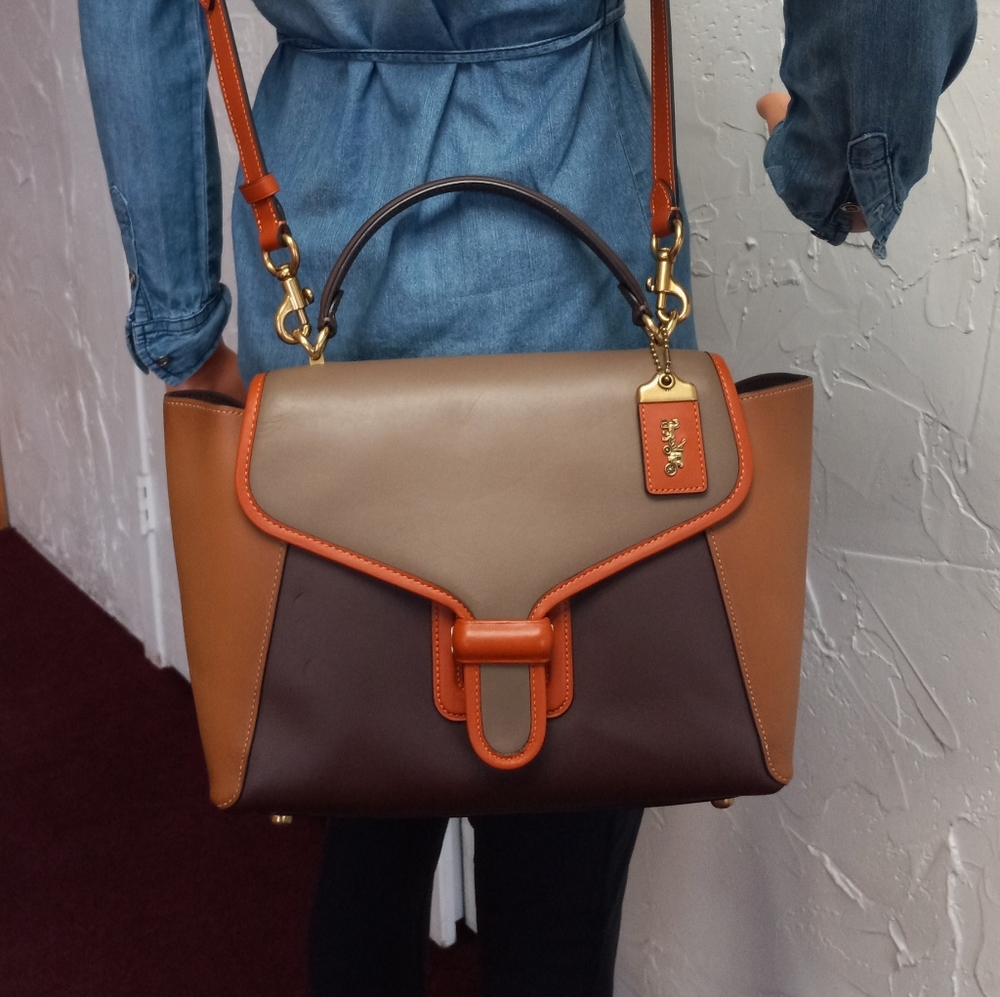 Coach Couriere Carryall Satchel In Colorblock Leather - Picture 10 of 15